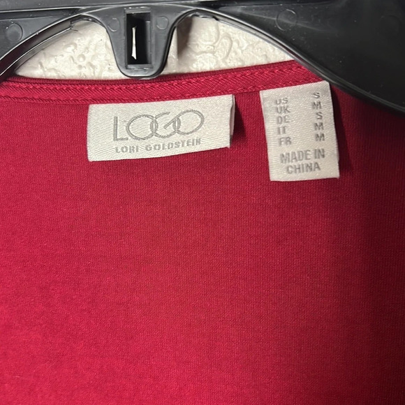 LOGO by Lori Goldstein Sz M Burgundy Front Tie Cardigan Lace Detail Whimsigoth - Picture 5 of 8